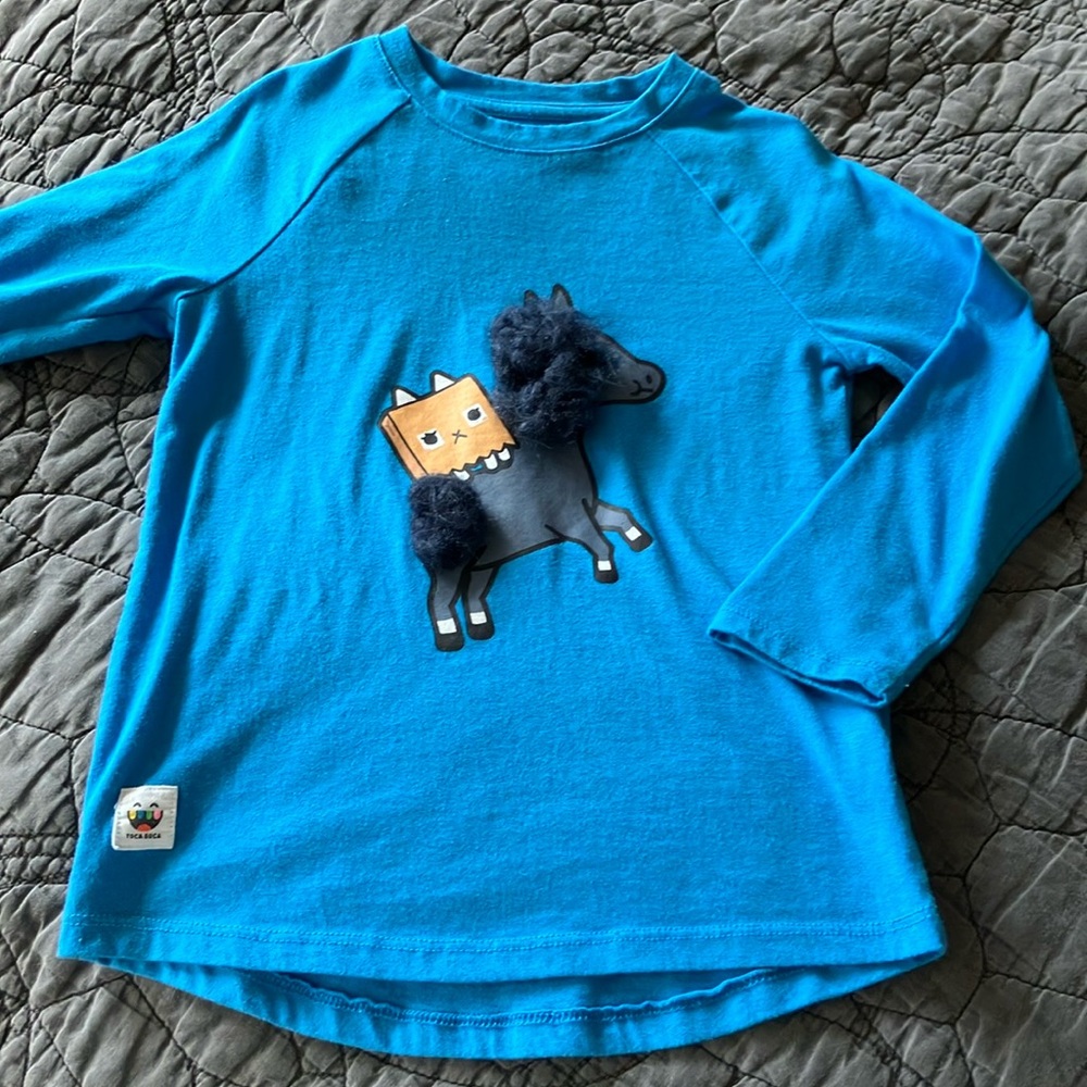 Toca Boca Faux Mane and Tail Long Sleeve Shirt Size XS(4/5T)
